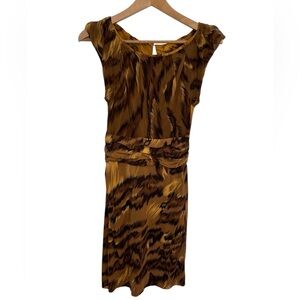 Diane Von Fustenberg brown and tan lion print mini Jamila Dress size 4